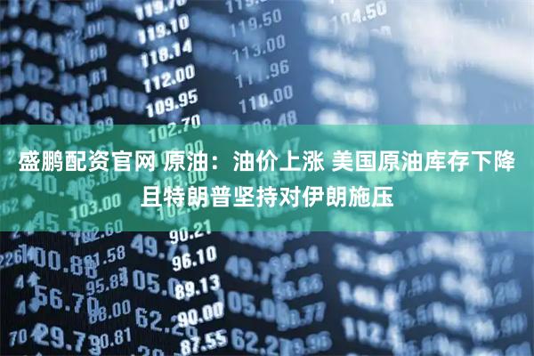 盛鹏配资官网 原油：油价上涨 美国原油库存下降且特朗普坚持对伊朗施压
